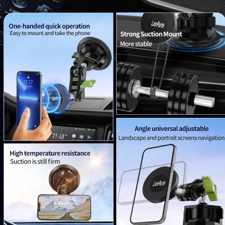 Lanparte Magnetic Car Phone Holder Adjustable Suction Cup Navigation Stand