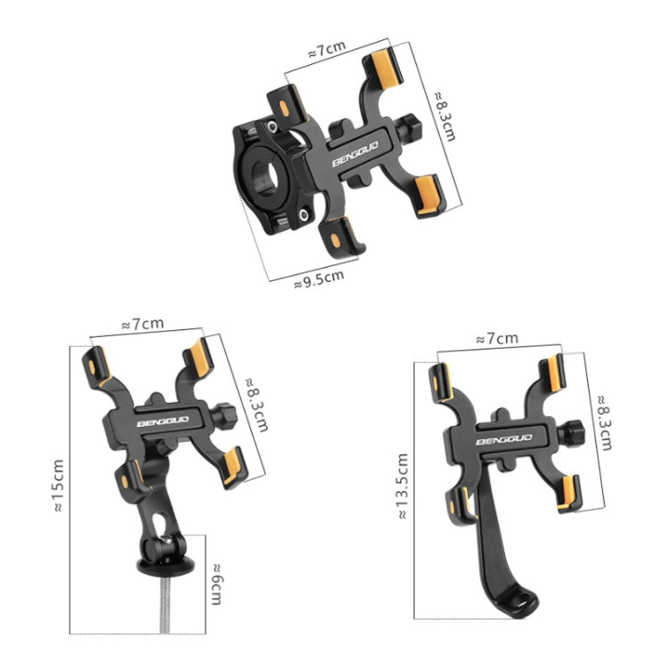 BENGGUO Bicycle Aluminum Alloy Four-claw Cycling Mobile Phone Holder
