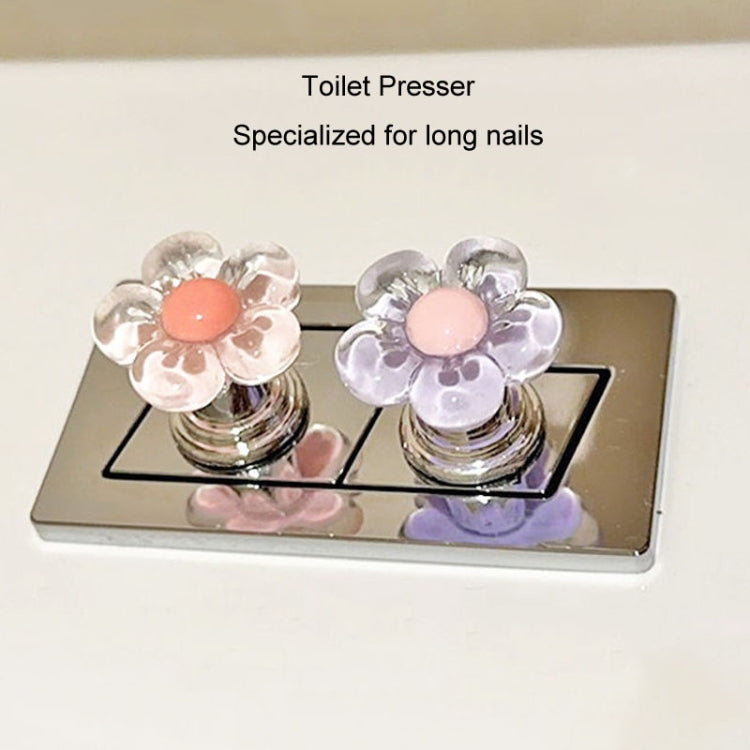 Cute Flower Toilet Pusher Nail Art Special Bathroom Flush Switch Button