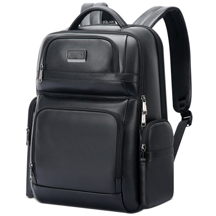 Bopai 61-123291 Large-capacity First-layer Cowhide Laptop Backpack with USB+Type-C Port