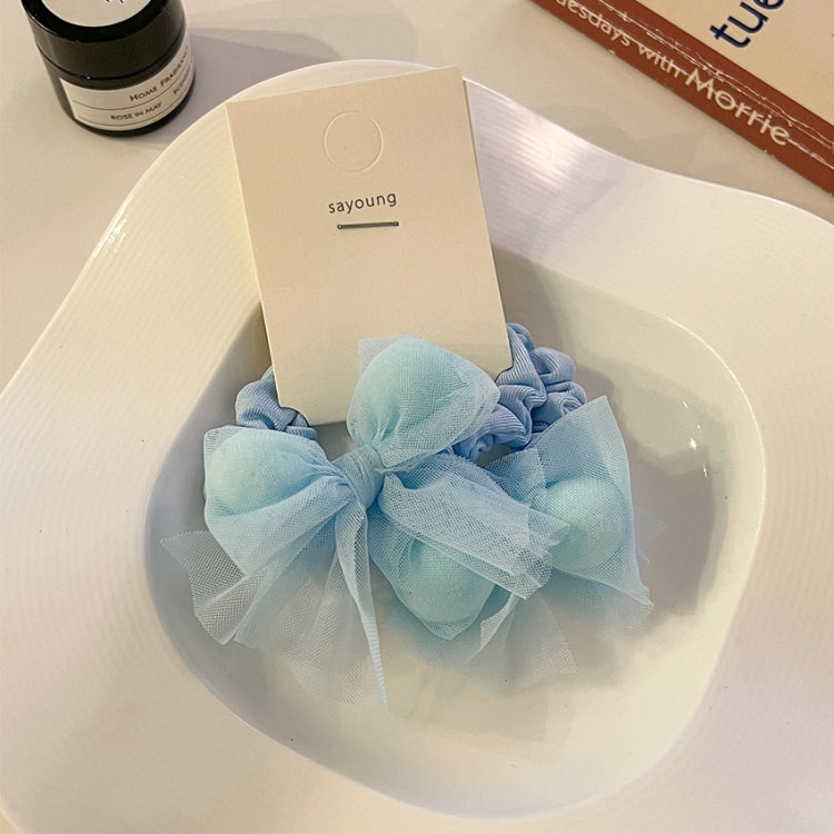 1pair Children Mesh Ball Butterfly Ribbon Hair Bands Ponytail Rubber Band Headband Hair Accessories