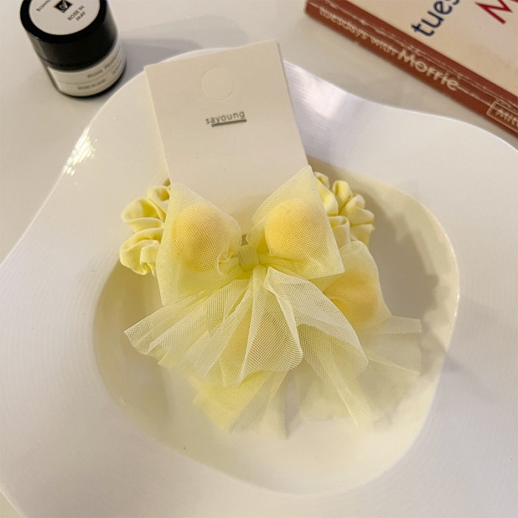 1pair Children Mesh Ball Butterfly Ribbon Hair Bands Ponytail Rubber Band Headband Hair Accessories