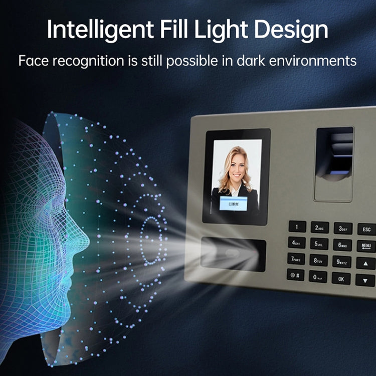 FA03 Intelligent Voice Prompt Face Recognition Fingerprint Attendance Machine