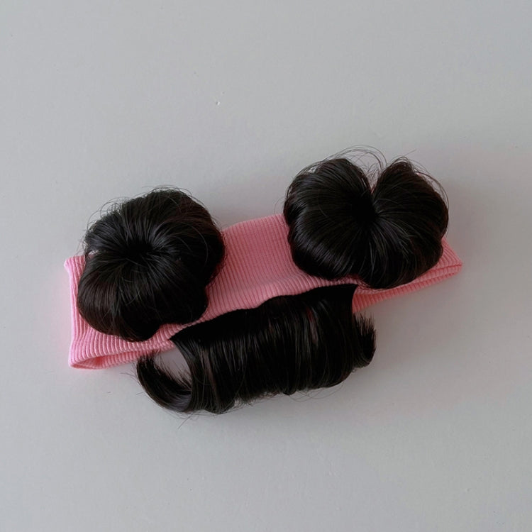 Children Cute Bud Dual Bun Hair Wig Baby Versatile Headdress Bangs Hair Bands