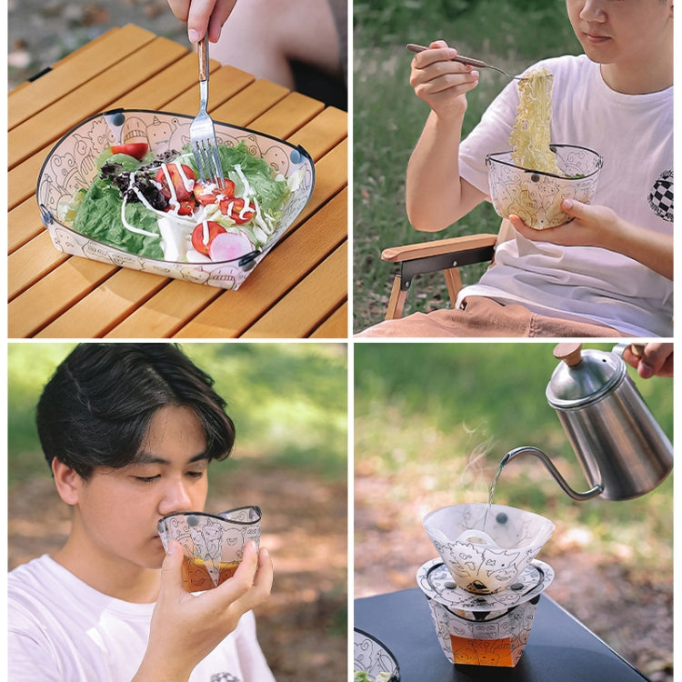 Outdoor Lightweight Folding Tableware Foldable Bowl Cup