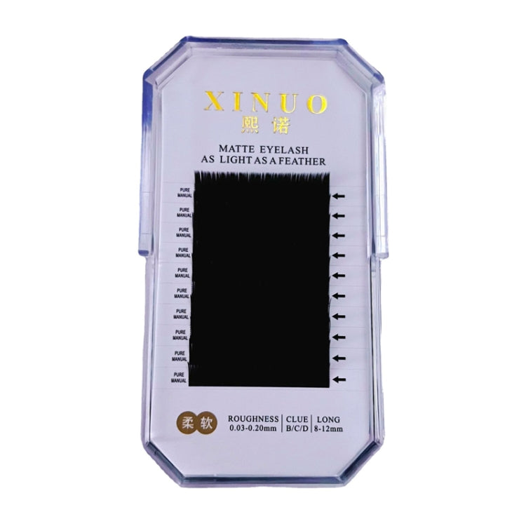 XINUO 10rows /Box Single Flat Hair Eyelash Extensions Double Tip Soft Matte False Eye Liners