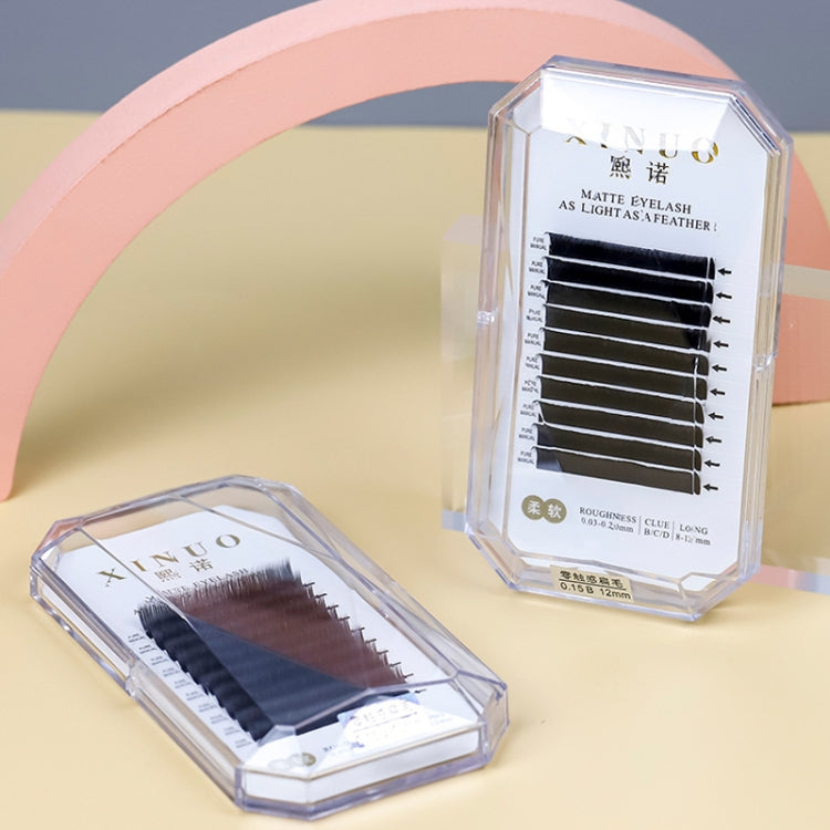 XINUO 10rows /Box Single Flat Hair Eyelash Extensions Double Tip Soft Matte False Eye Liners
