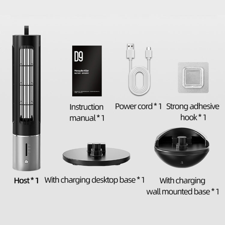 D9 Portable UV Anti Mosquito Lamp Rechargeable Mute Fly Trap with 3-speed Timing