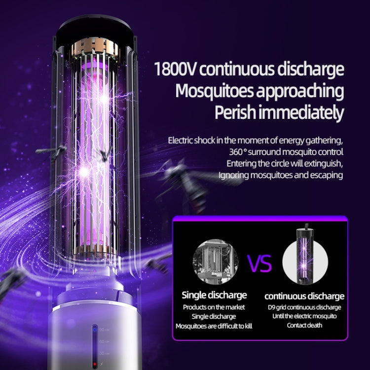 D9 Portable UV Anti Mosquito Lamp Rechargeable Mute Fly Trap with 3-speed Timing