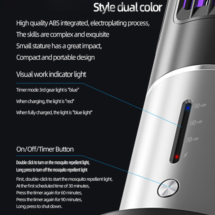 D9 Portable UV Anti Mosquito Lamp Rechargeable Mute Fly Trap with 3-speed Timing