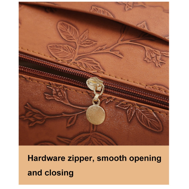 Retro PU Leather Cosmetic Bag Travel Toiletries Storage Bag