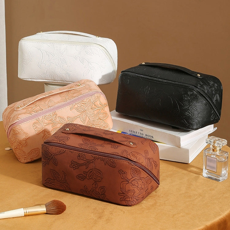 Retro PU Leather Cosmetic Bag Travel Toiletries Storage Bag