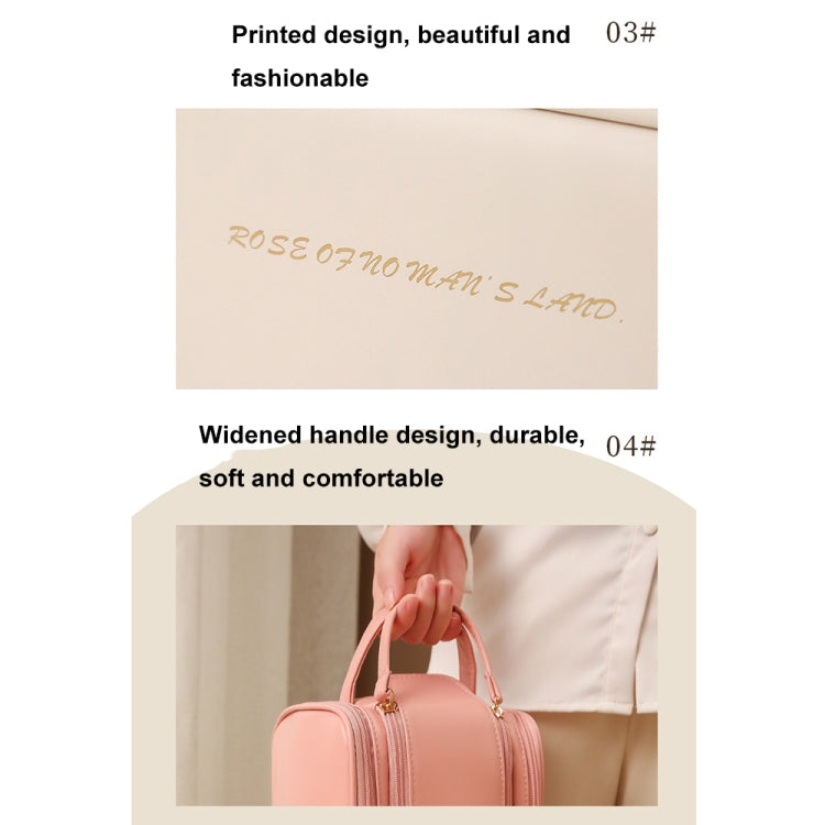 U-shaped Opening PU Leather Travel Cosmetic Bag Large Capacity Toiletries Storage Bag