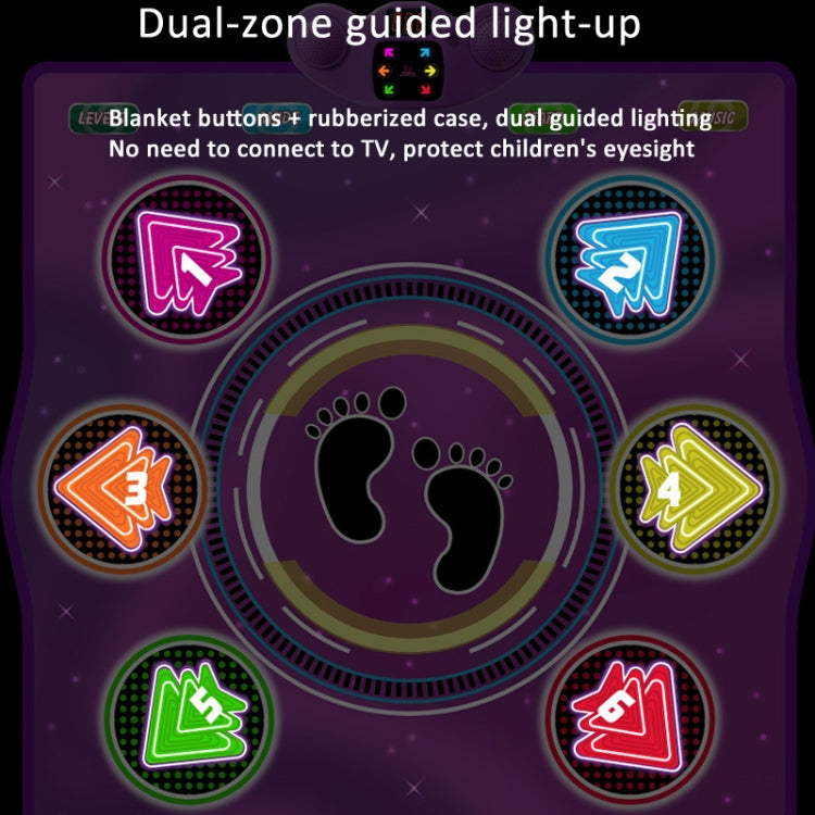 6 Buttons Dance Mat Toys For Kids With Bluetooth / AUX And Built In Music 6 Modes Step Floor Mat