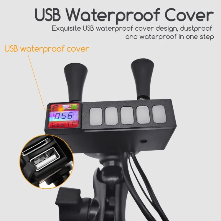 Motorcycle Mobile Phone Charging Stand With Bluetooth MP3 Speaker