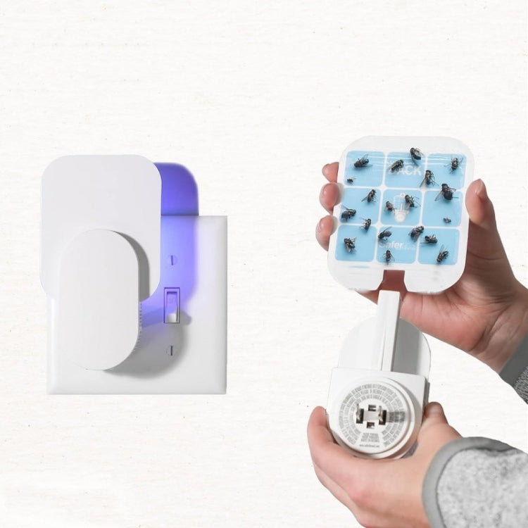 Plug-In Refillable Fly Trap For Flies, Moths, Gnats, And Other Flying Insects With 2 Glue Cards