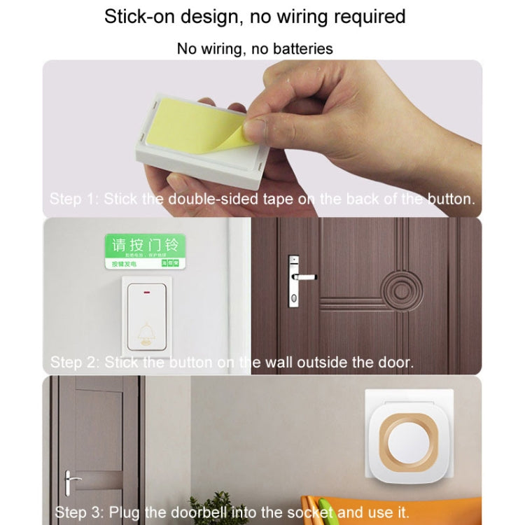 Flash Wireless Home Doorbell Self-Generated Smart Remote Control Doorbell Without Batteries