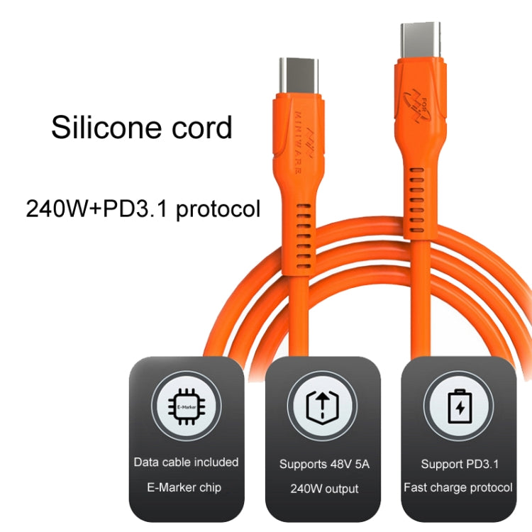 MINIWARE 240W Type-C Anti-Scald Silicone Data Cable Soldering Iron Fast Charging Power Cord