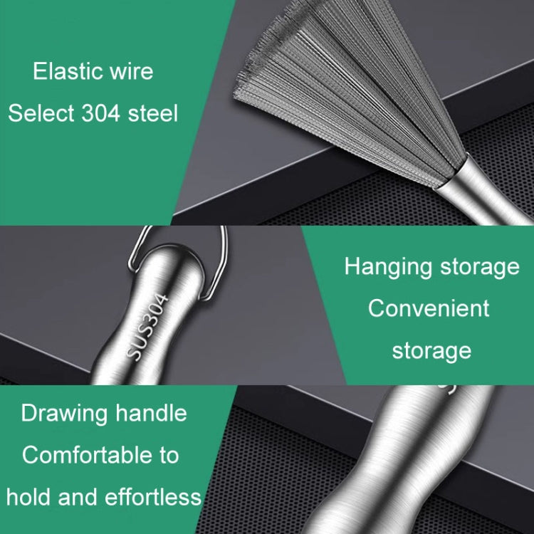 304 Thickened Lengthened Steel Wire Pot Brush Stainless Steel Cleaning Brush For Kitchen