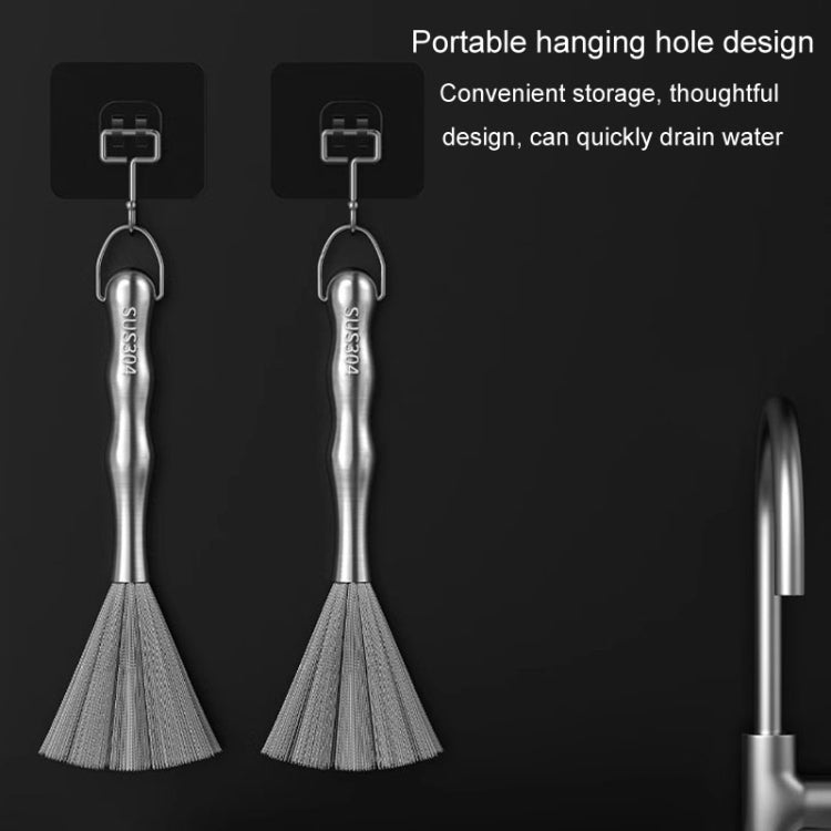 304 Thickened Lengthened Steel Wire Pot Brush Stainless Steel Cleaning Brush For Kitchen