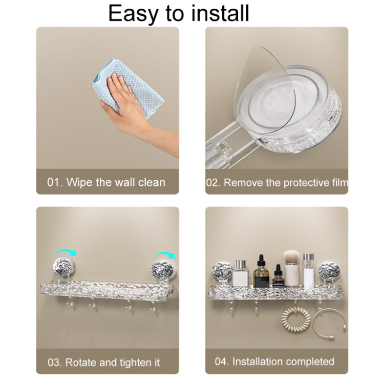 Bathroom No-Punch Suction Cup Shelf Household Restroom Wall Mounted Organizing Rack