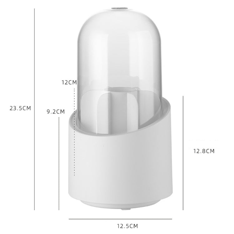 QY7155 Transparent Rotatable Dustproof Storage Bucket for Makeup Brushes