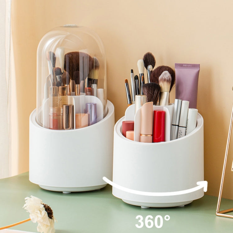 QY7155 Transparent Rotatable Dustproof Storage Bucket for Makeup Brushes