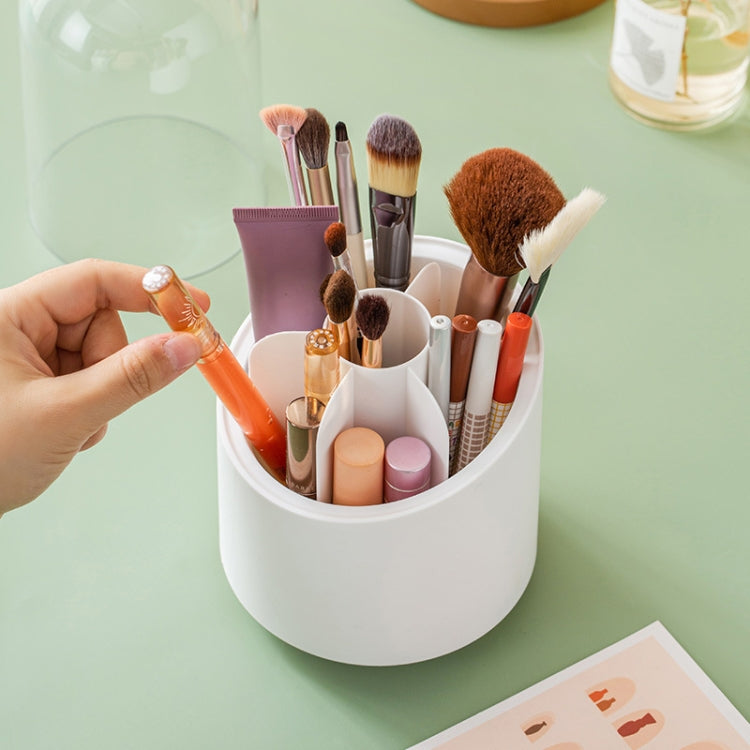 QY7155 Transparent Rotatable Dustproof Storage Bucket for Makeup Brushes