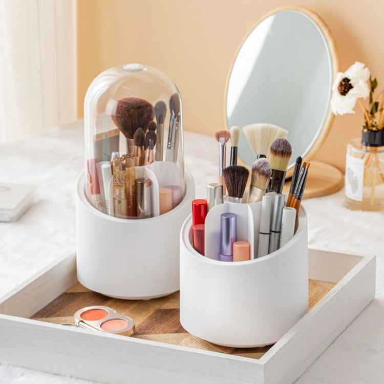 QY7155 Transparent Rotatable Dustproof Storage Bucket for Makeup Brushes