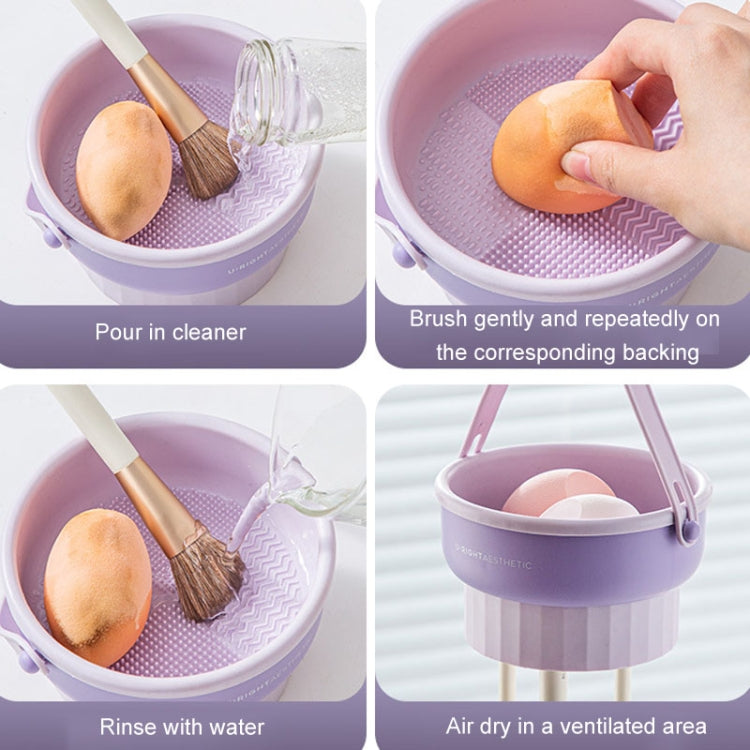 Makeup Brush Cleaning Bowl Storage Drying Rack Silicone Cosmetic Egg Cleaning Tool