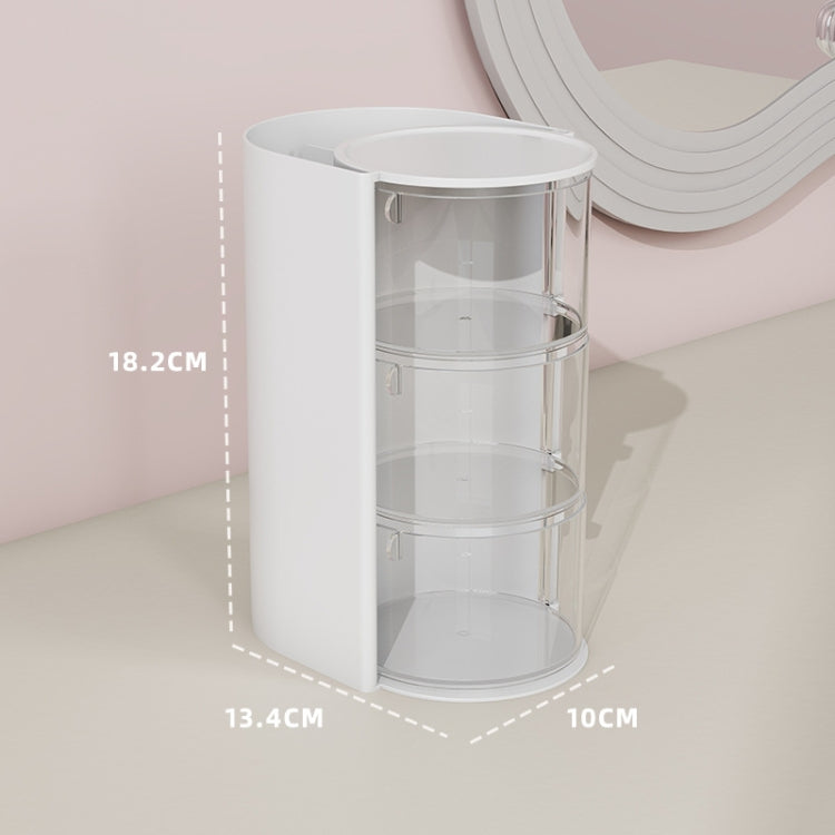 Desktop Powder Puff Storage Box Dust-proof Rotating Makeup Brush Storage Bucket