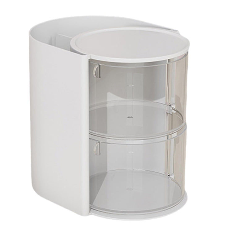 Desktop Powder Puff Storage Box Dust-proof Rotating Makeup Brush Storage Bucket