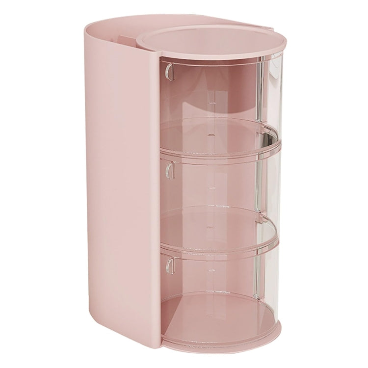 Desktop Powder Puff Storage Box Dust-proof Rotating Makeup Brush Storage Bucket