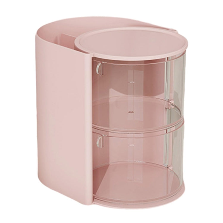 Desktop Powder Puff Storage Box Dust-proof Rotating Makeup Brush Storage Bucket