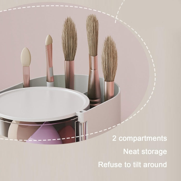 Desktop Powder Puff Storage Box Dust-proof Rotating Makeup Brush Storage Bucket