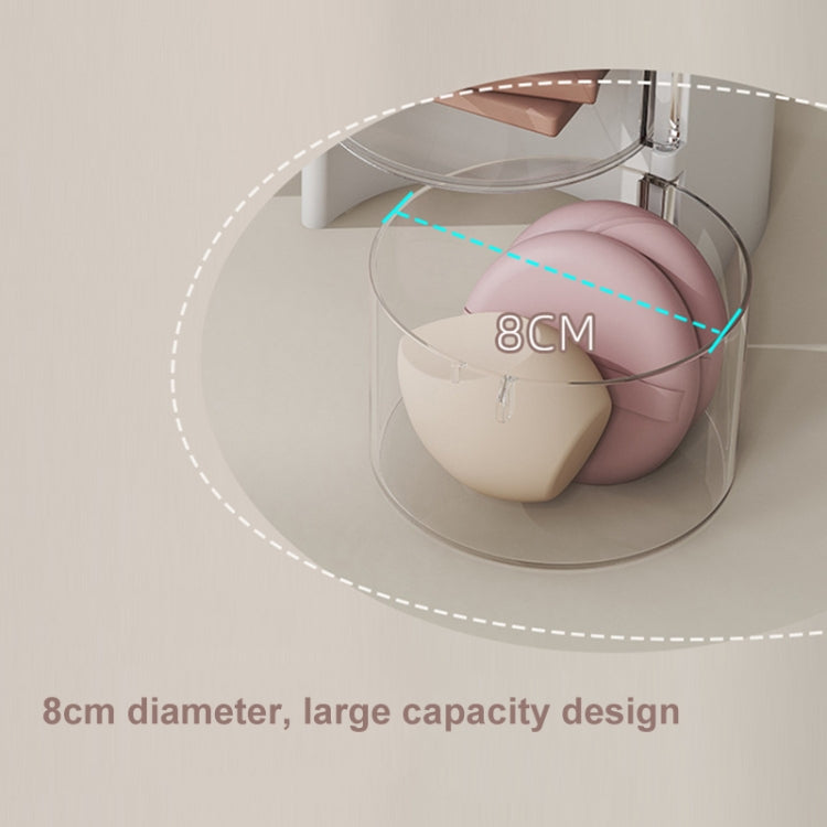 Desktop Powder Puff Storage Box Dust-proof Rotating Makeup Brush Storage Bucket