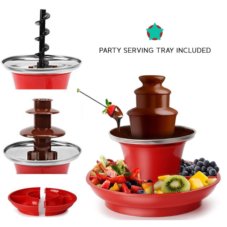 35W  3 Tier Chocolate Fountain  Mini Fondue Set with Hot Melting Pot Base