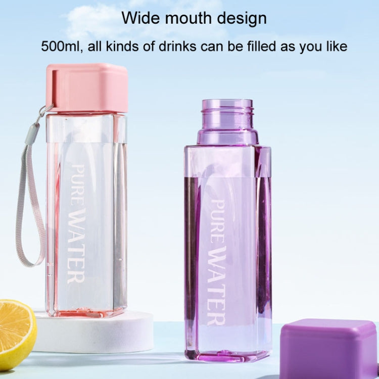 Simple Square Mug Portable Leak-Proof Plastic Cup Sports Camping Bottle