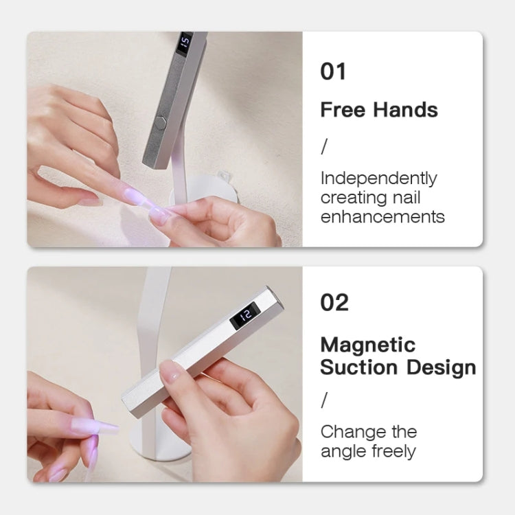 UV Nail Dryer Lamp With 2-speed Timing & Magnetic Bracket