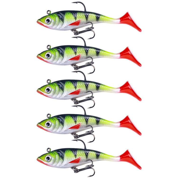 5pcs /Pack HENGJIA SO071 T-Tail Lead Fishing Lure Lua Fishing Soft Bait