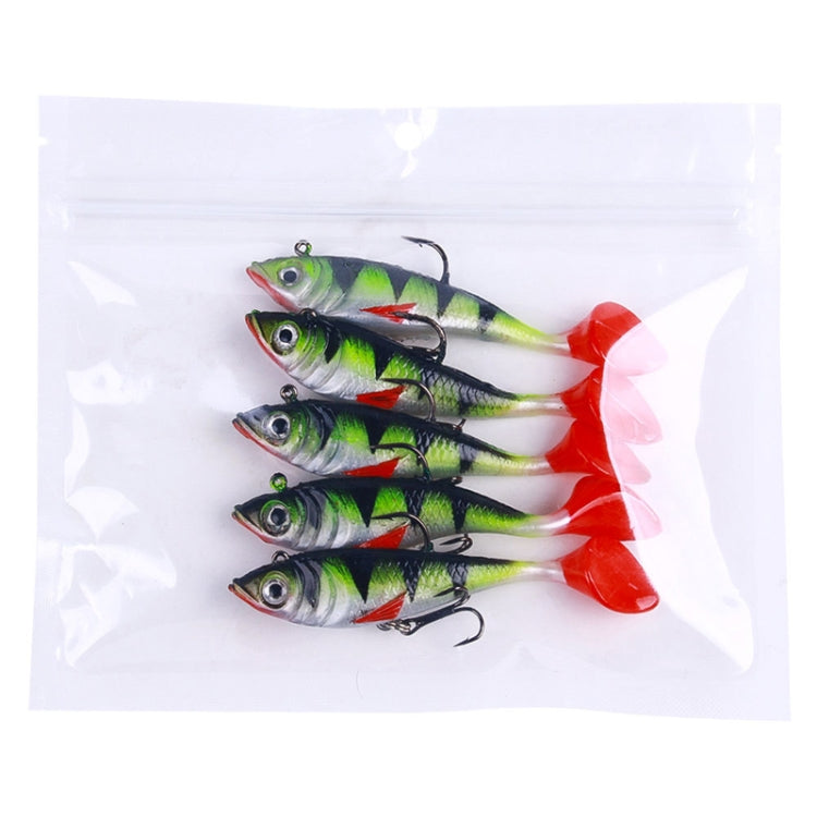 5pcs /Pack HENGJIA SO071 T-Tail Lead Fishing Lure Lua Fishing Soft Bait