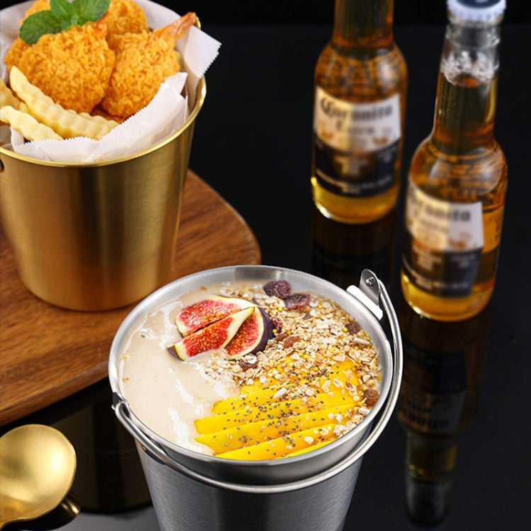 304 Stainless Steel Handheld Ice Bucket Bar Beer Chill Bucket Chips Milk Tea Snacks Barrel