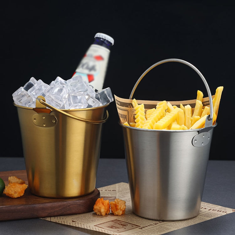 304 Stainless Steel Handheld Ice Bucket Bar Beer Chill Bucket Chips Milk Tea Snacks Barrel