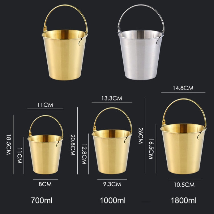 304 Stainless Steel Handheld Ice Bucket Bar Beer Chill Bucket Chips Milk Tea Snacks Barrel
