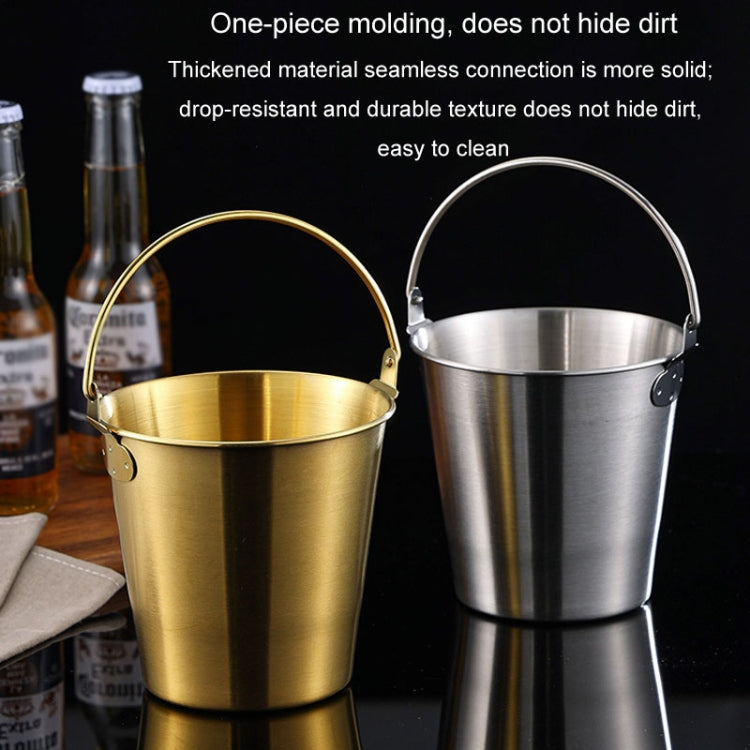 304 Stainless Steel Handheld Ice Bucket Bar Beer Chill Bucket Chips Milk Tea Snacks Barrel