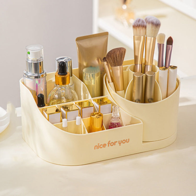 Rotating Skincare Cosmetic Storage Case Compartment Desktop Lipstick Makeup Brush Bucket