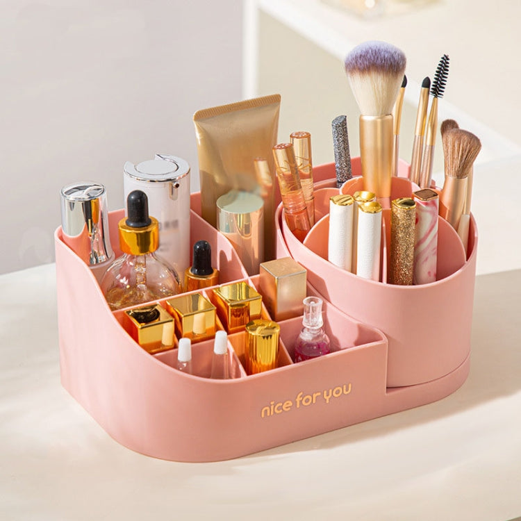 Rotating Skincare Cosmetic Storage Case Compartment Desktop Lipstick Makeup Brush Bucket