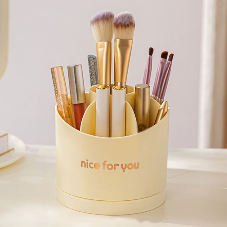 Rotating Skincare Cosmetic Storage Case Compartment Desktop Lipstick Makeup Brush Bucket