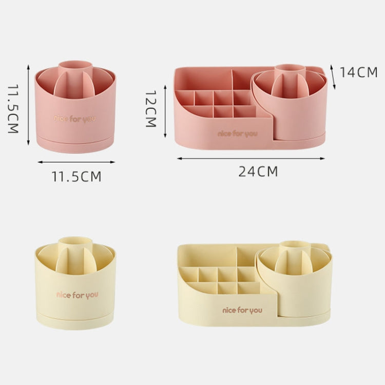 Rotating Skincare Cosmetic Storage Case Compartment Desktop Lipstick Makeup Brush Bucket
