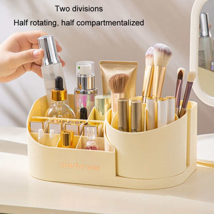 Rotating Skincare Cosmetic Storage Case Compartment Desktop Lipstick Makeup Brush Bucket